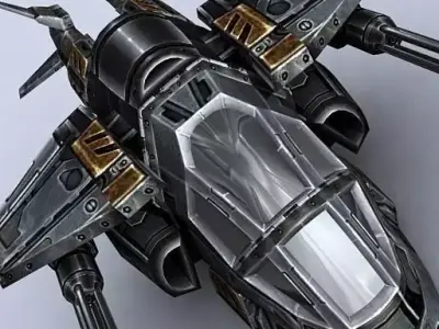 3DRT - Sci-Fi Gunship 1  Low-poly 3D model