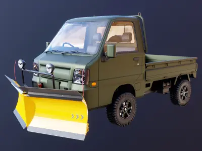 Kei-Truck V Snowplow 3D model