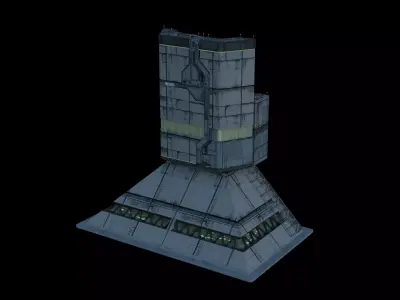 Cyberpunk Building 5 Low-poly 3D model