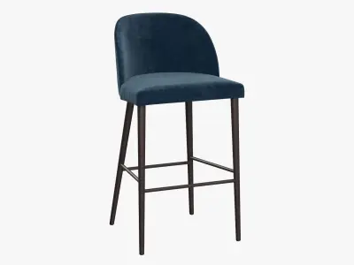 CRATE BARREL Camille Anthracite Velvet Bar Stools Free 3D model
