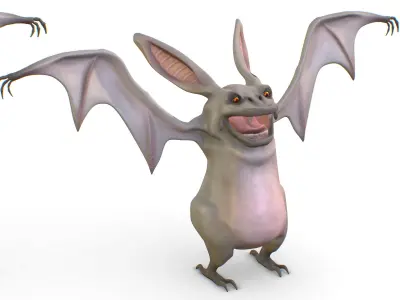 Subdivision Toon Grey Animal Bat 3D model