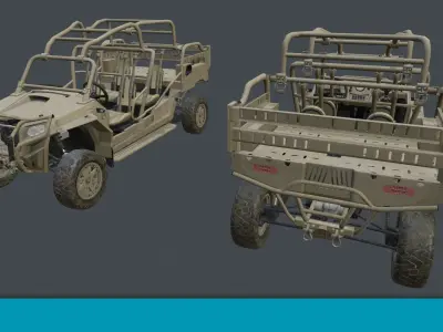 Polaris MRZR 4 Low Poly Low-poly 3D model