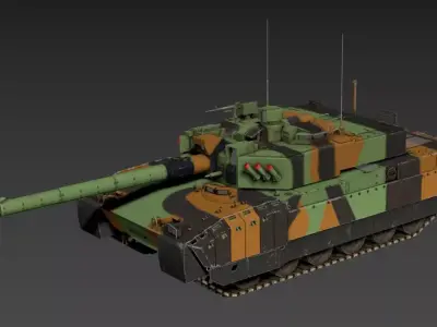 French AMX-56 Leclerc Tank Low-poly 3D model