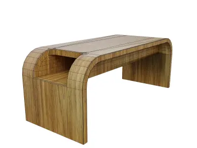 Modern Wooden Table with Storage Free 3D model