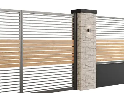 Modern fencing 3D model