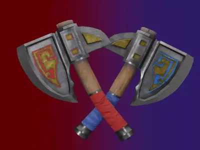 Steel Axe PBR Low-Poly Game READY Low-poly 3D model