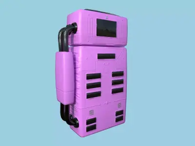 Astronaut Backpack 08 - Pink Female - Character Design Fashion Low-poly 3D model