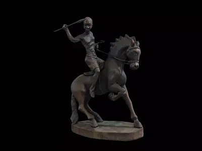 Warrior Rider Low-poly 3D model