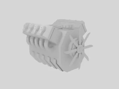 Cartoon Engine Low-poly 3D model