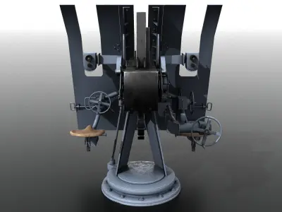 German 37mm FLAK 42 Low-poly 3D model