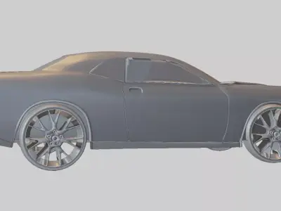 Classic American Muscle Car Low-poly 3D model