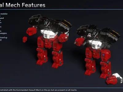 Medium Mech Striker Free low-poly 3D model