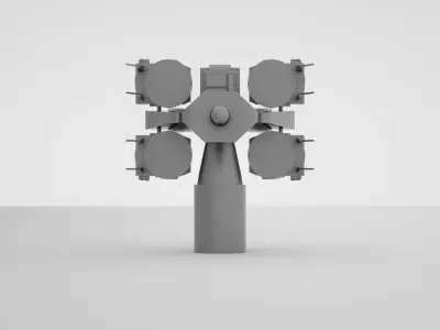 Seacat Sea Cat Missile Quad Launcher  3D model
