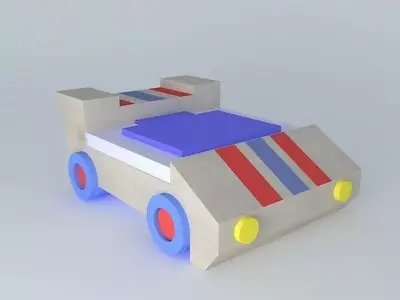 Kids racing car bed Free 3D model