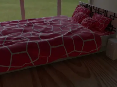 Modern Designer Bed Free 3D model
