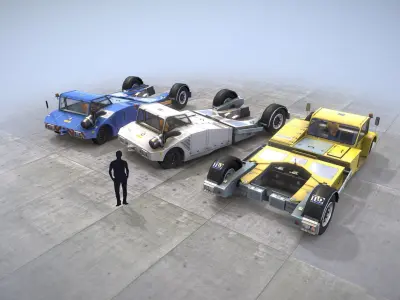 Towbarless Aircraft Tractors LTD TPX-200-S  Three liverys  Low-poly 3D model