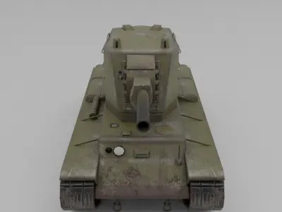 KV-2 1939 Heavy Assault Tank Low-poly 3D model