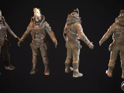 Skull armor 3 Low-poly 3D model