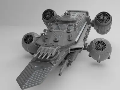 Sci Fi Flying Ship Free 3D model