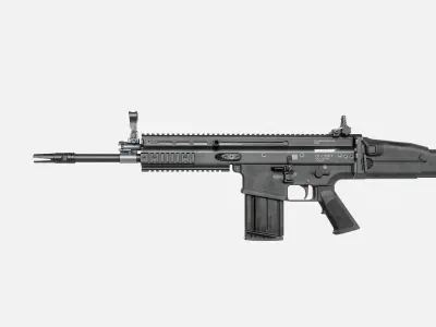 MK17 FN SCAR Heavy Low-poly 3D model