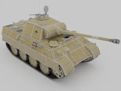 Panther Ausf A Medium Tank Low-poly 3D model