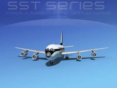 Boeing 707-320 SS British Caledonian 3D model