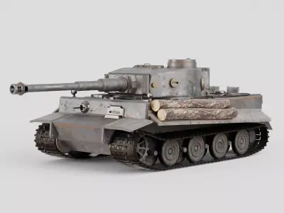 Tiger 1 GameReady tank Low-poly 3D model