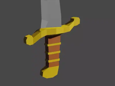 saber sword Low-poly 3D model