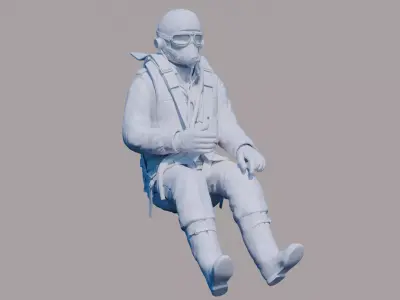 WWII RAF Fighter Pilot 3D print model