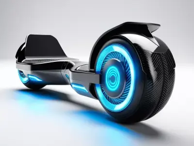 Futuristic Hoverboard with Glowing Edges 3D model