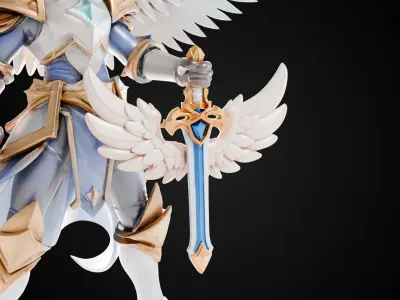 Stylized Sword - Paladin Sword Heavenpiercer - Game Ready 3D model