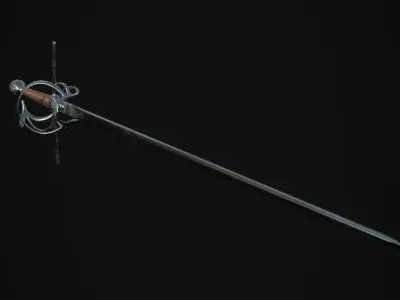 Rapier sword Low-poly 3D model