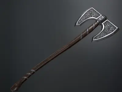 Medieval Weapons Axe Collection-01 Low-poly 3D model