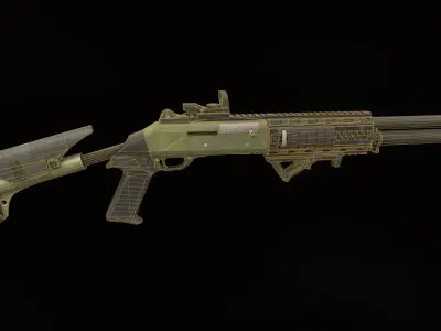 Benelli M1014 Low-poly 3D model