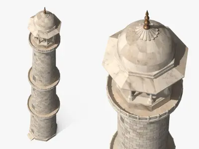Indo-Islamic Tower With Balcony 3D model