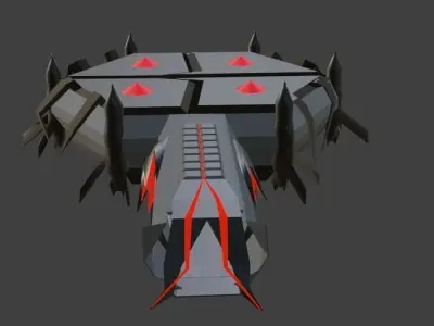 Spaceship  Aircraft Low-poly 3D model