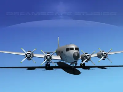 Douglas DC-7C Bare Metal 3D model