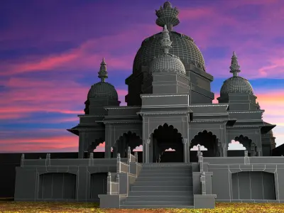 old castel Low-poly 3D model