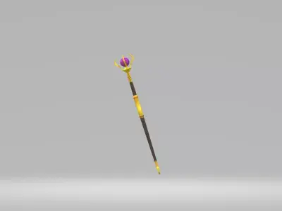 magic staff Low-poly 3D model