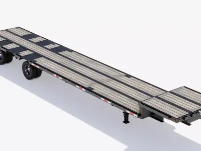 Trailers Set Low-poly 3D model