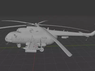 Mi-8MT Soviet Military Helicopte 3D print model
