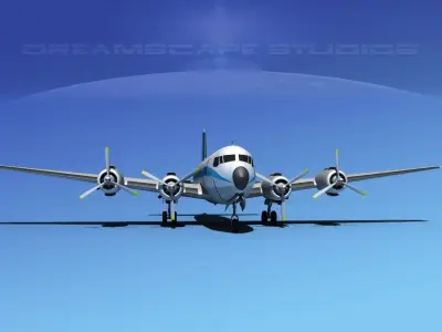 Douglas DC-7B Flying Tiger Line 3D model