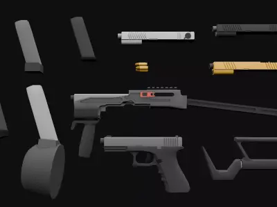 Low Poly Glock 17 Low-poly 3D model buy