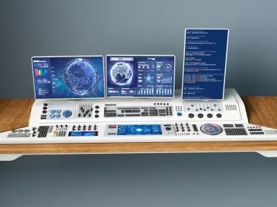 Control System Low-poly 3D model