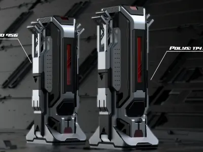 Sci-fi columns 3D model