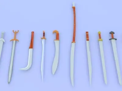 Ancient Sword Collection Low-poly 3D model