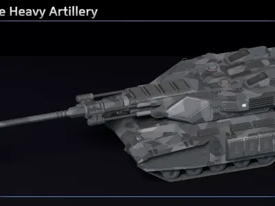 Scifi Hellfire Heavy Artillery Low-poly 3D model