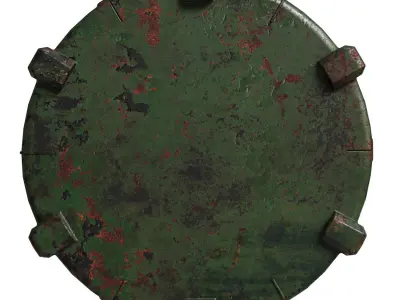 Low poly Anti Tank Mine Low-poly 3D model