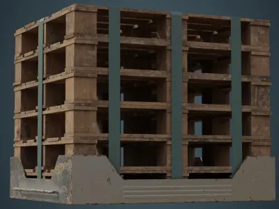 Pallet Rack 1B Low-poly 3D model