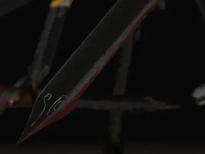 Knif in blood Free low-poly 3D model